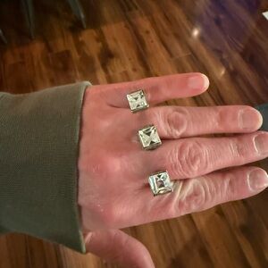 Double knuckle faux diamond ring